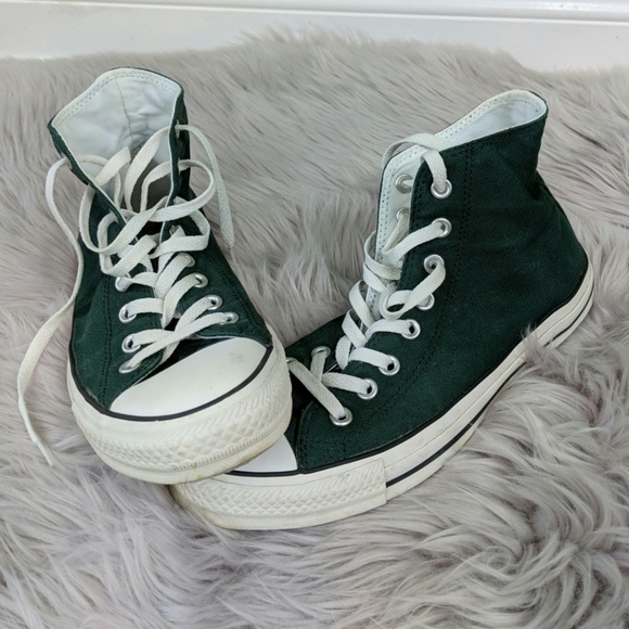 dark green high top converse
